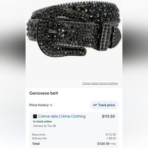 Genovese Italian Black Studded Belt